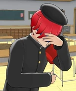 Un solitaire cachant son visage