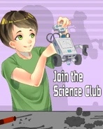 L'ancienne affiche de recrutement du club de science.