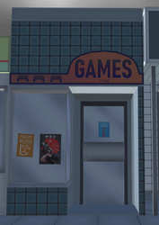Le magasin de jeux-vidéo.