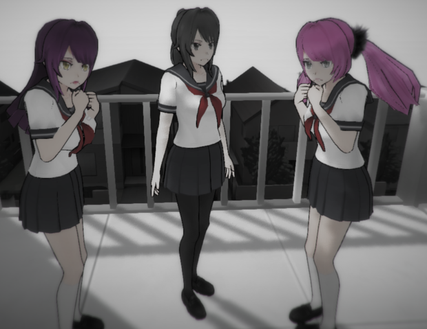 Яндере симулятор сёстры басу. Yandere Simulator Sakyu. Сестры Яндере симулятор.