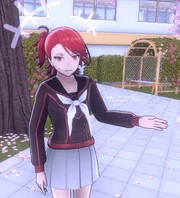 Yui talking in the plaza.