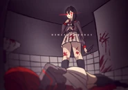 A drawing of Ryoba and dead Sumire, by Denzel Adobas.