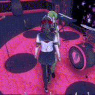 Ayano with a knife without sanity animations.