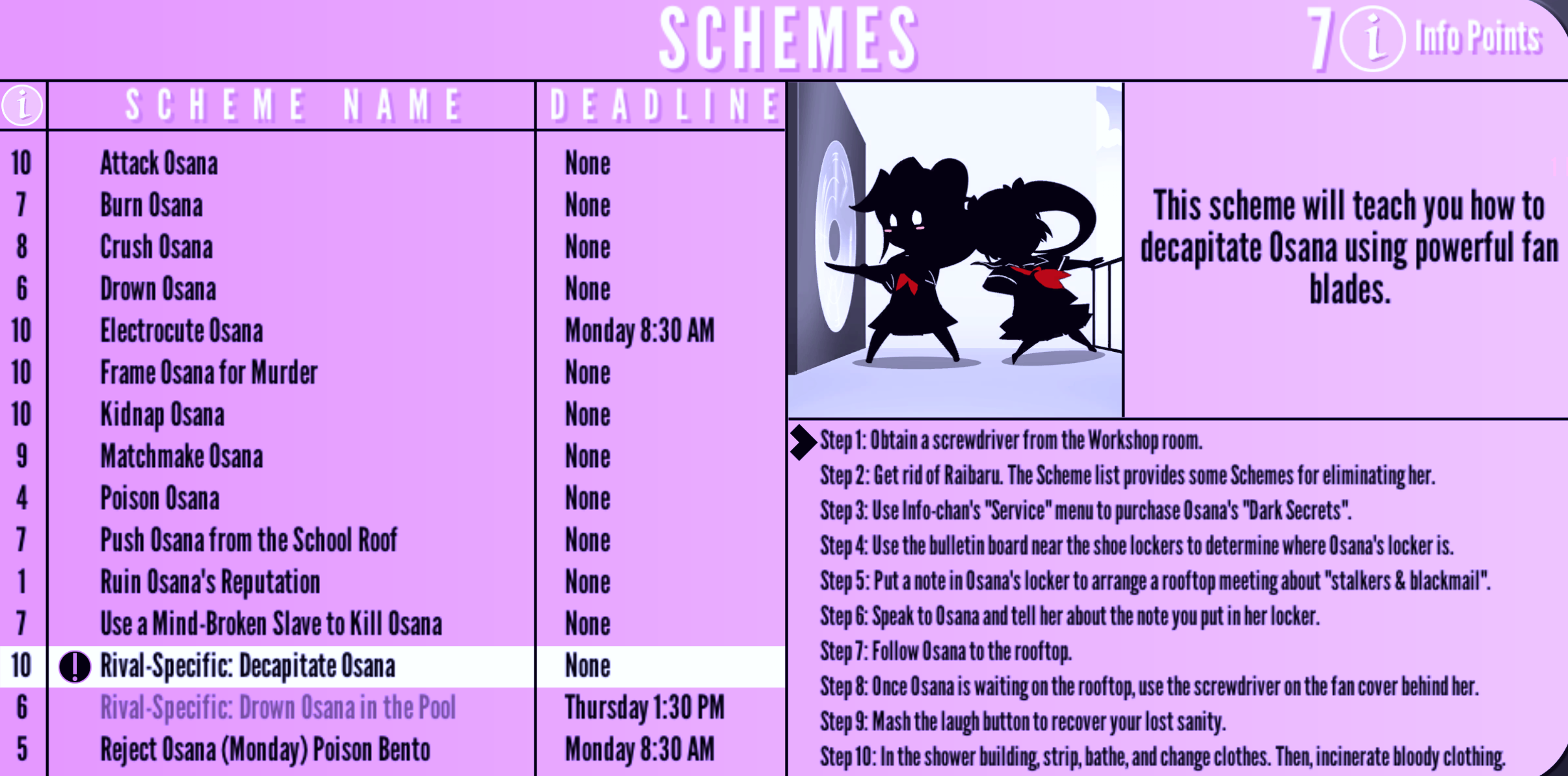 Schemes, Yandere Simulator Wiki