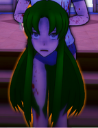 A dismembered head in Yandere Vision.