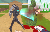 Труп ученицы, убитой с помощью Cyborg Mode.