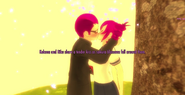 Riku and Kokona kissing.