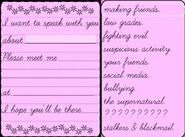 The menu for topics.