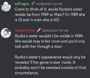 YS Trivia We Will Never See Ryobas Sister