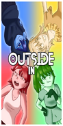 Koharu in the Outside In poster, featuring the rest of 1980s Rainbow girls.