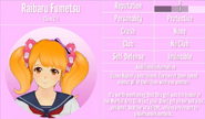 Raibaru's Student Profile, shown in Revealing the Identity of the Mysterious Obstacle in Yandere Simulator.