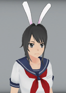 Ayano wearing the bunny ears.