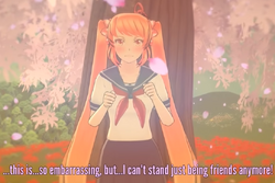 Osana najimi (yandere simulator) next to a sakura tree