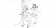 Ayano unsuccessfully stabbing Rival-chan in the neck in "Indestructible Rival".