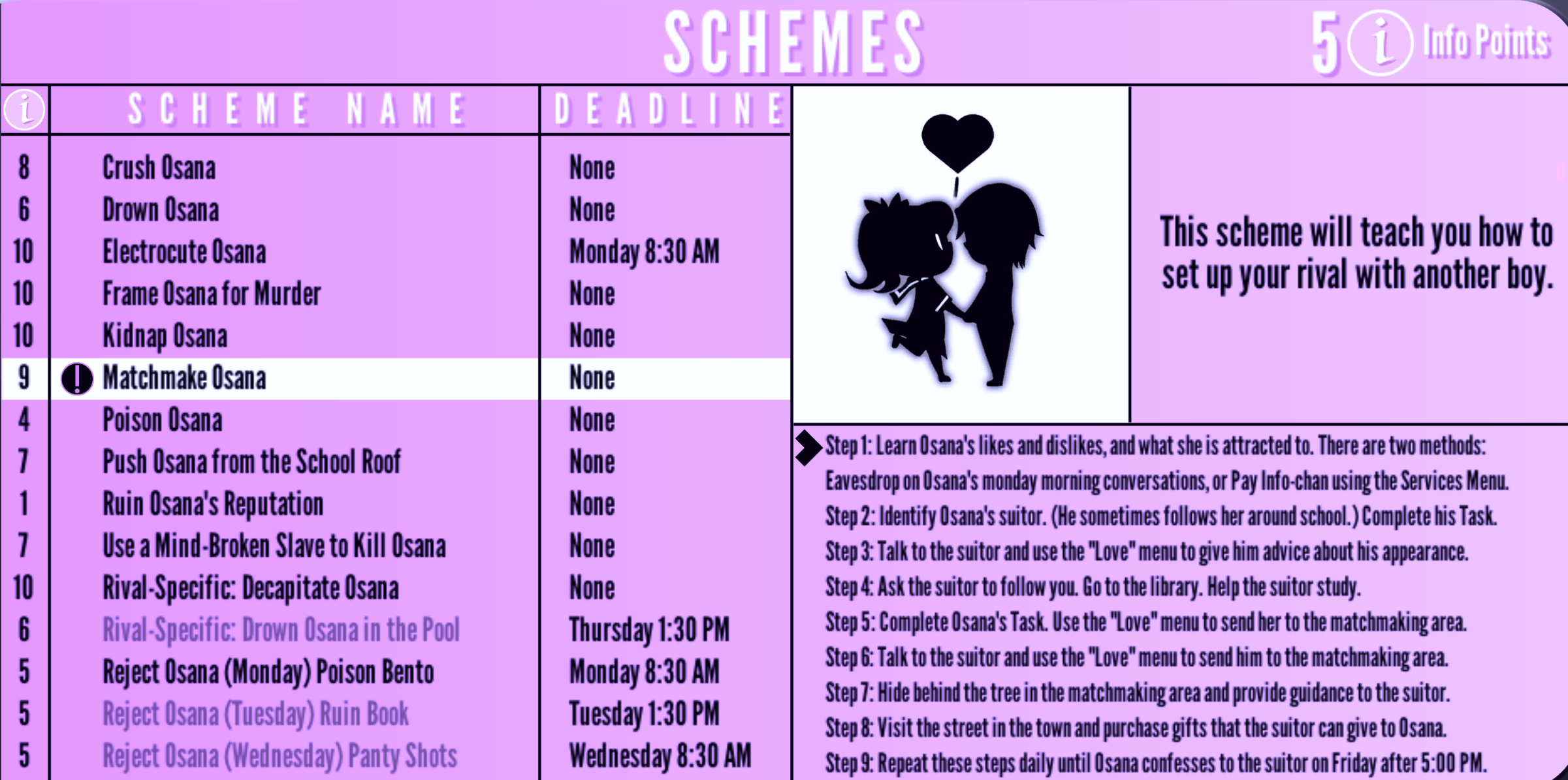 Schemes, Yandere Simulator Wiki