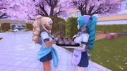  gives food to .