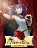 Kizana en el poster actual del Club de Drama. Este poster fue dibujado por la artista Neronda.