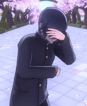 Chojo hiding his face.