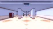 The current cafeteria with the old models of the vending machines.