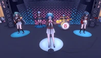 Umeko performing along with Ai and the Light Music Club.