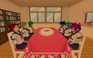 Second dining room with the students eating. February 8th, 2016.