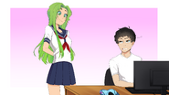 Midori talking to YandereDev.