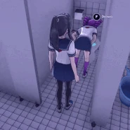 Ayano drowning Kokona Haruka in the toilet.