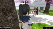 Osana Najimi seen talking with Senpai in "Yandere Simulator: Past, Present, and Future" video.