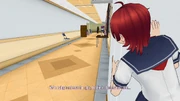 Info-Chan spying on Ayano and Kokona during the Tutorial Cutscene