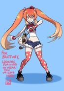 An illustration of Osana as a Pokemon trainer by kjech.