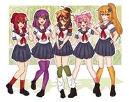 A drawing of the 202X Gardening Club members, by Omious1.