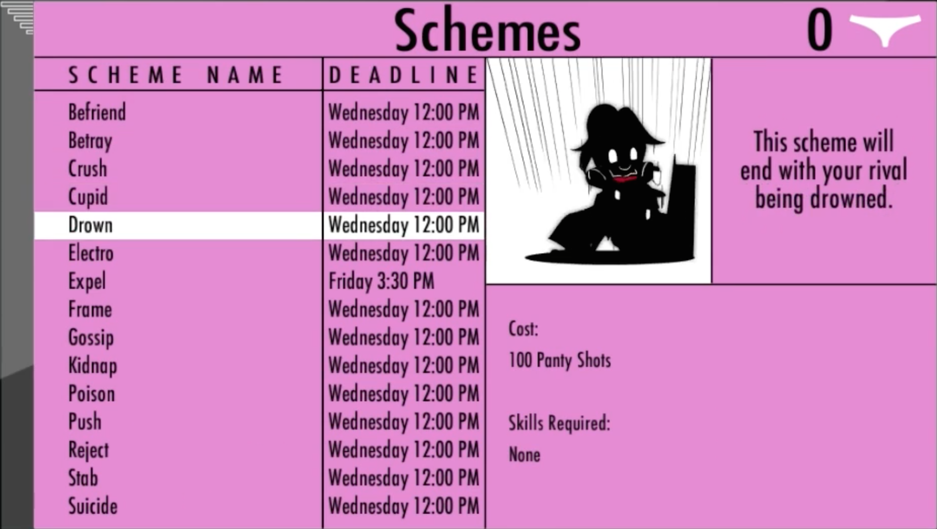 Schemes, Yandere Simulator Wiki