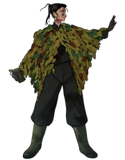 The concept art of , who disguised herself as a soldier to protect her Senpai during World War II.