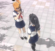 Himari giving the player a suspicious look.