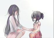 Ayano Durante su infancia con Ryoba en el mismo video