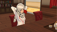 Shiromi in the student council room in-game.