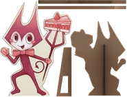 The cardboard stand texture.