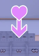 Arrow pointing to the student's locker.