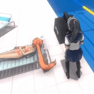 An animation of how Ayano uses the 50-kg weight to drown Osana.
