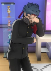 Gema hiding his face.