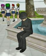 Senpai reading a book.