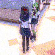 Ayano with a circular saw without sanity animations.