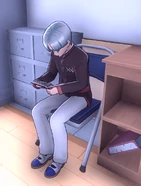 Bunzo reading in Classroom 3-2.