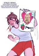 A drawing of Etsuji (previous appearance) with Gravure Models magazine, by Bramblie.