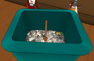 The bokken in the trash can. April 28th, 2018.