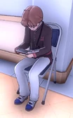 Yahiko reading outside of Classroom 2-1