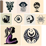 The framed images in the Ando apartment.