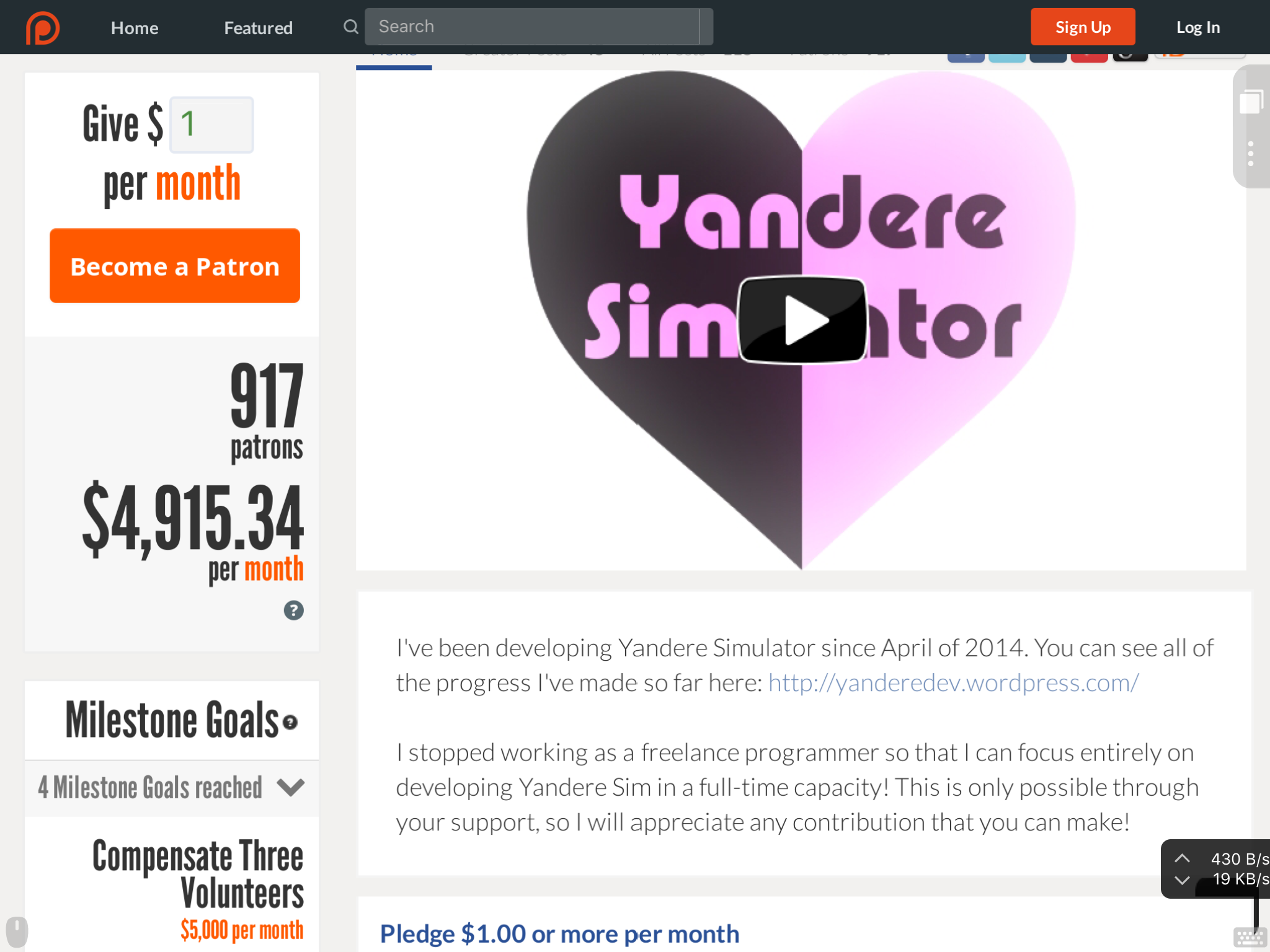 yandere simulator patreon