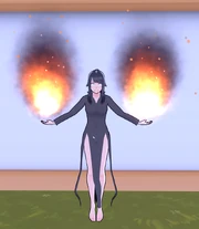 Ayano with the Flame Demon's power. January 16th, 2025.