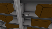 The sunglasses inside the storage room.